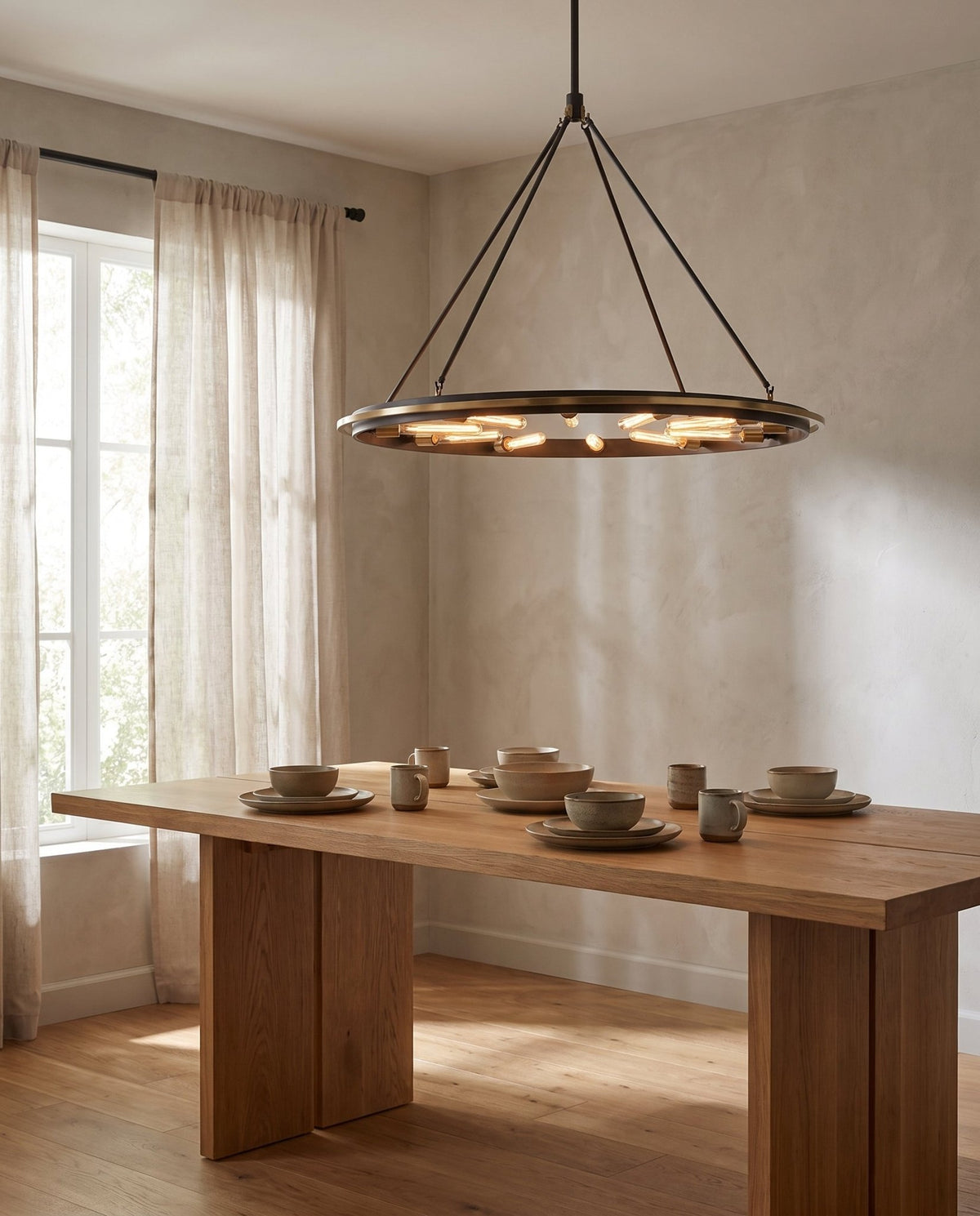 Suspension en acier laiton vieilli et bronze ancien 114x86cm Chambers - Hudson Valley Lighting - The Cool Republic