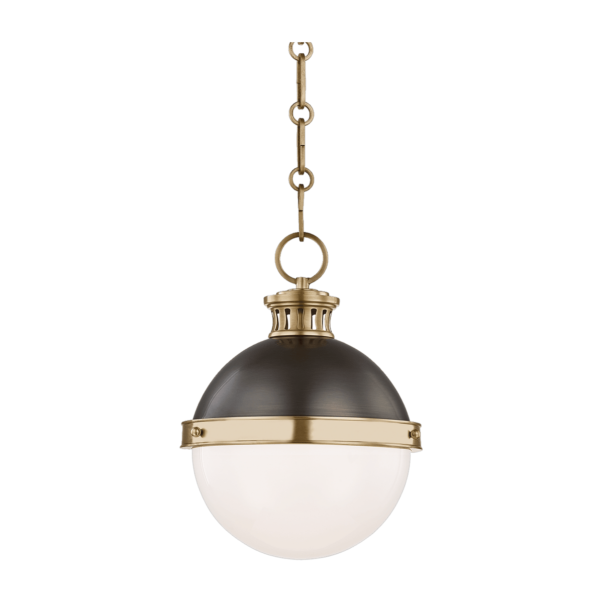 Suspension en acier laiton vieilli et bronze patiné 24x31cm Latham - Corbett Lighting - The Cool Republic