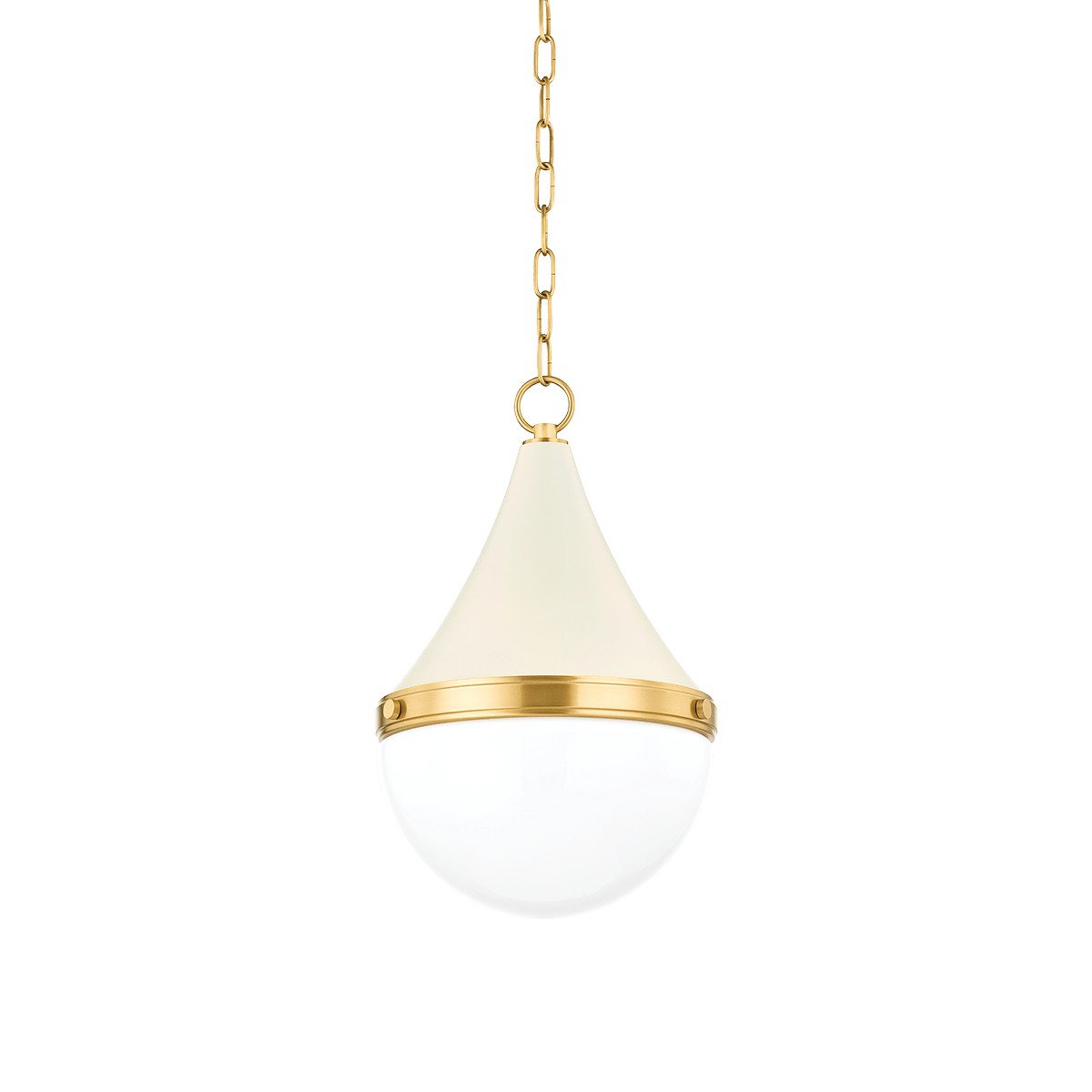 Suspension in steel, aged brass and cream 30x46cm Ciara - Mitzi