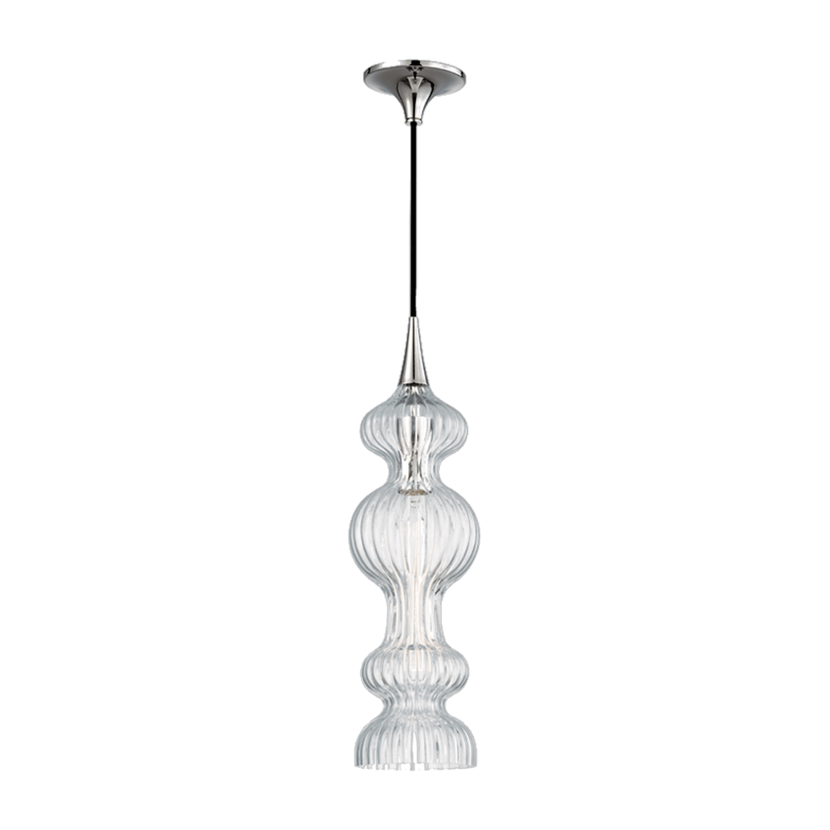 Suspension en acier nickel poli 15x52cm Pomfret - Hudson Valley Lighting - The Cool Republic
