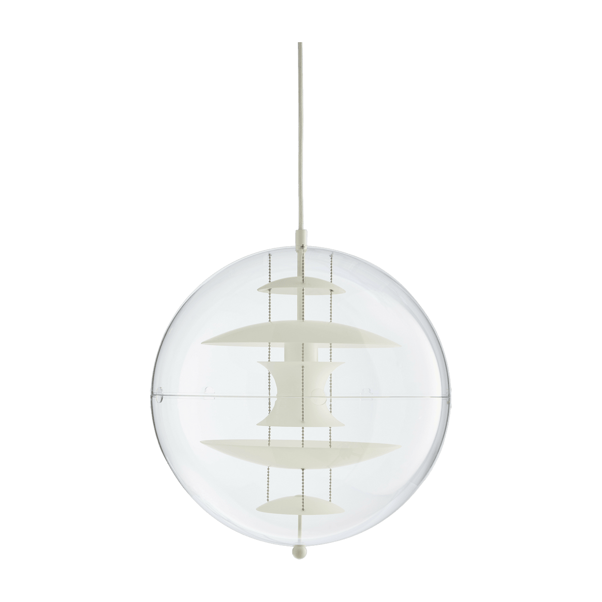 White acrylic and glass pendant light 40 cm VP Globe - Verpan - The Cool Republic
