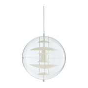 White acrylic and glass pendant light 40 cm VP Globe - Verpan - The Cool Republic
