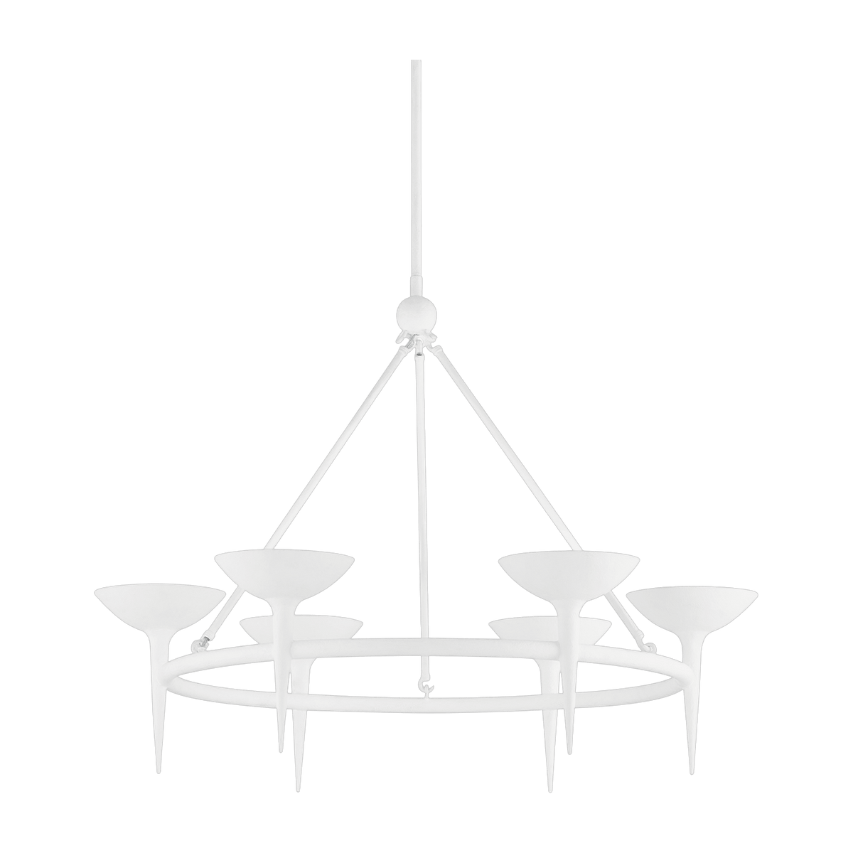 Suspension en aluminium blanc gesso 102x77cm Cecilia - Troy Lighting - The Cool Republic