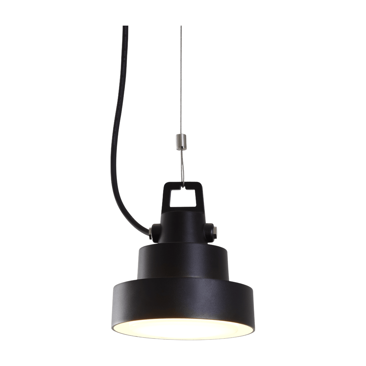 Suspension en aluminium noir 16 cm Plaff On - Marset - The Cool Republic