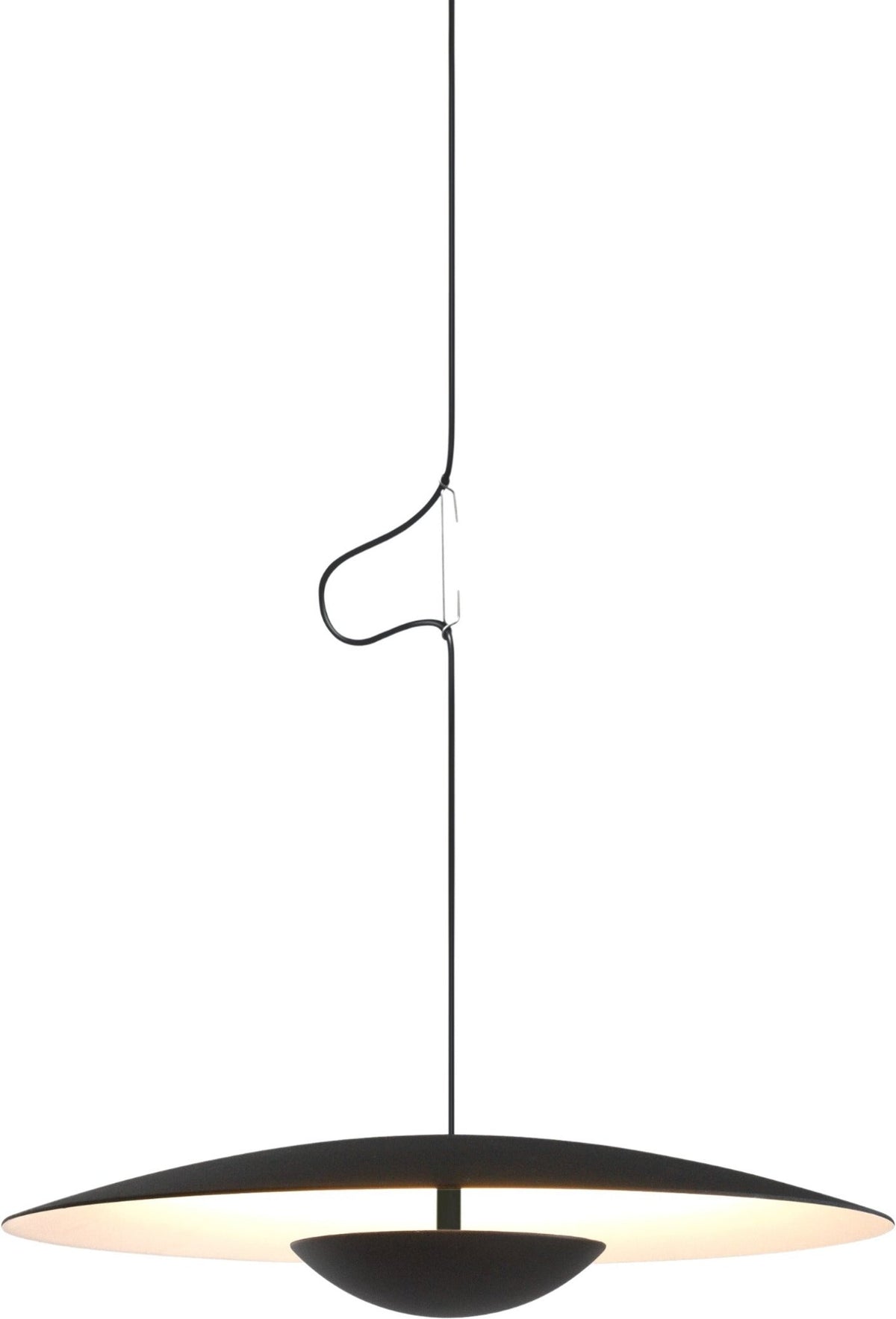 Suspension en aluminium noir et blanc variateur dali Ginger 42 - Marset - The Cool Republic
