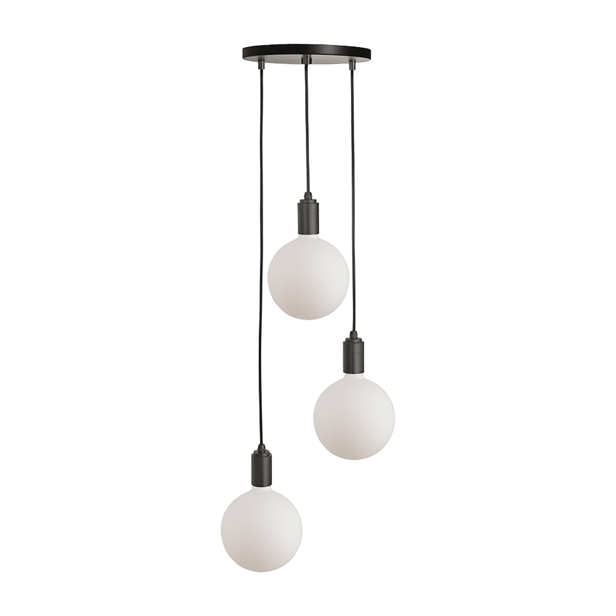 Suspension en aluminium noir rosace noire 300 cm - Tala - The Cool Republic