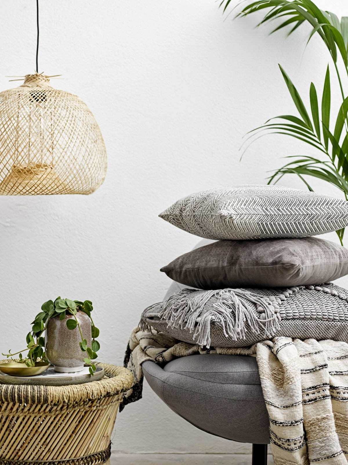 Suspension en bambou beige M Nature Rodi - Bloomingville - The Cool Republic