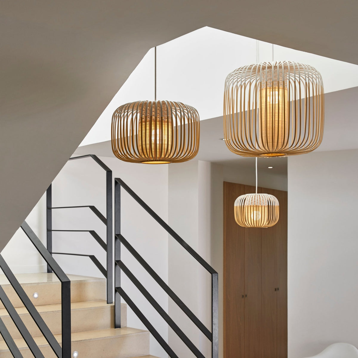 Suspension en bambou blanc 35 cm Bamboo Light - Forestier - The Cool Republic