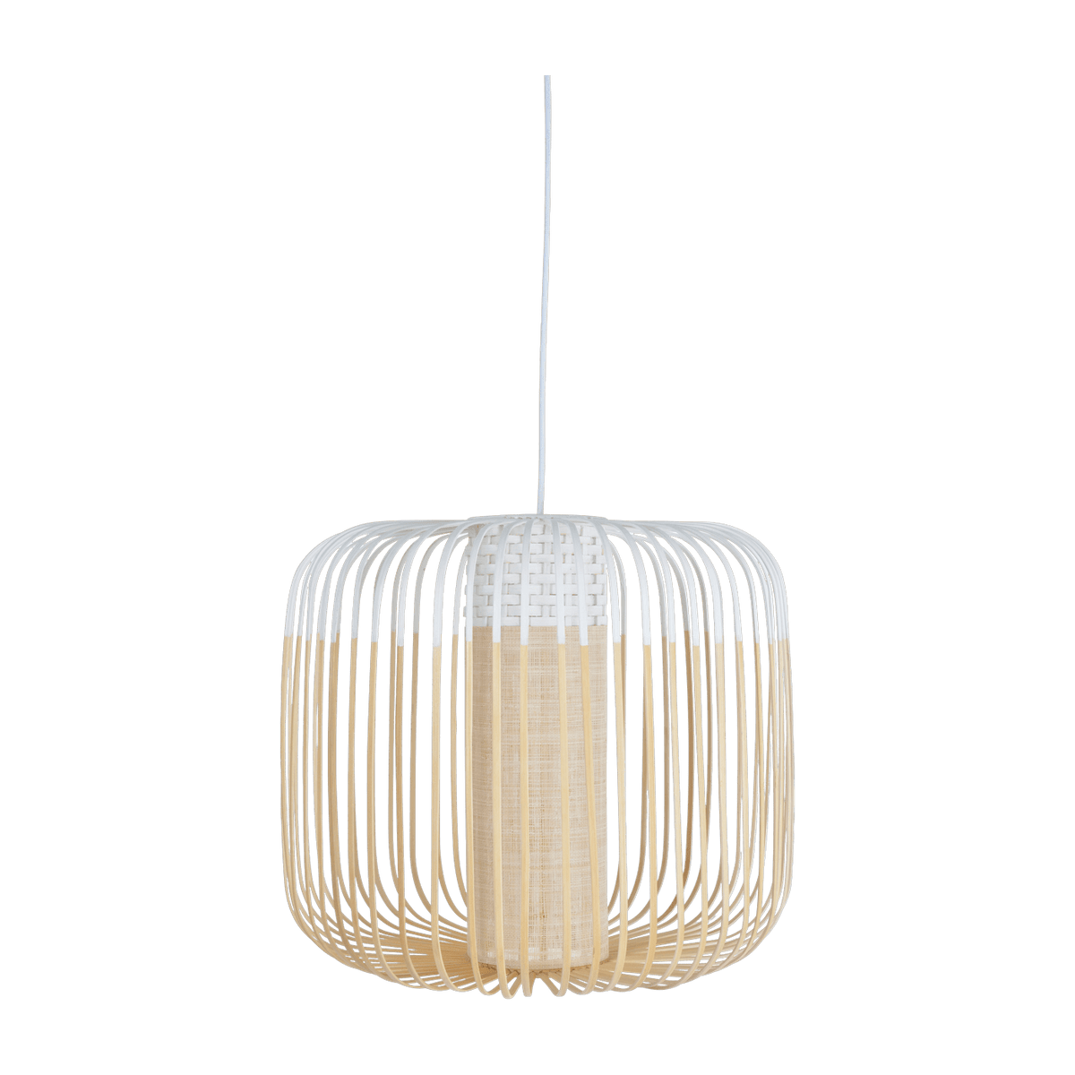 Suspension en bambou blanc 45 cm Bamboo Light - Forestier - The Cool Republic