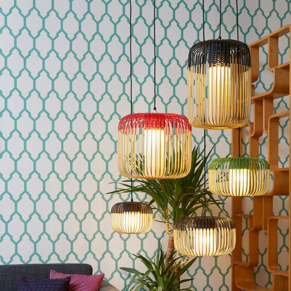 Suspension en bambou noir 50 cm Bamboo Light - Forestier - The Cool Republic