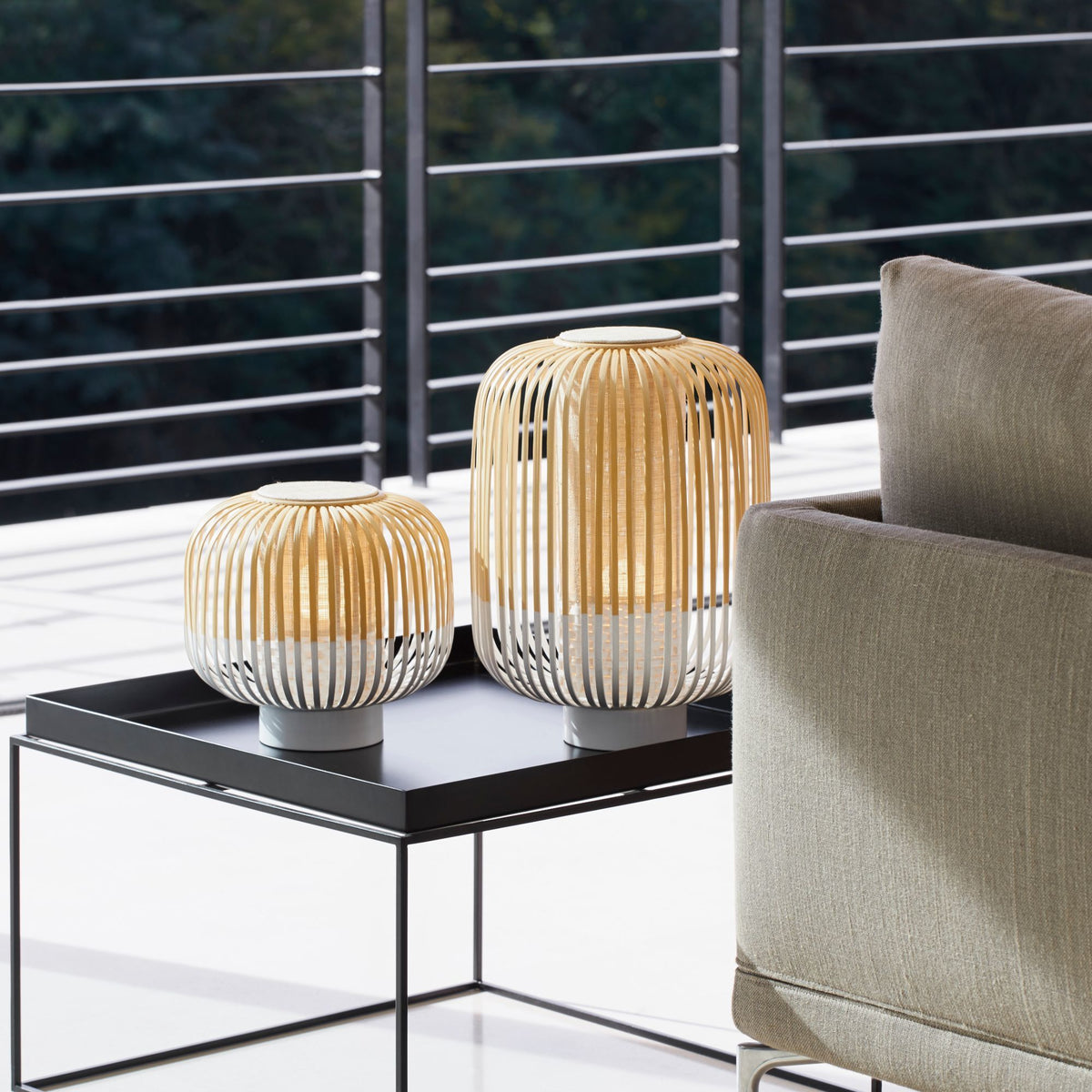 Suspension en bambou noire M Bamboo outdoor - Forestier - The Cool Republic