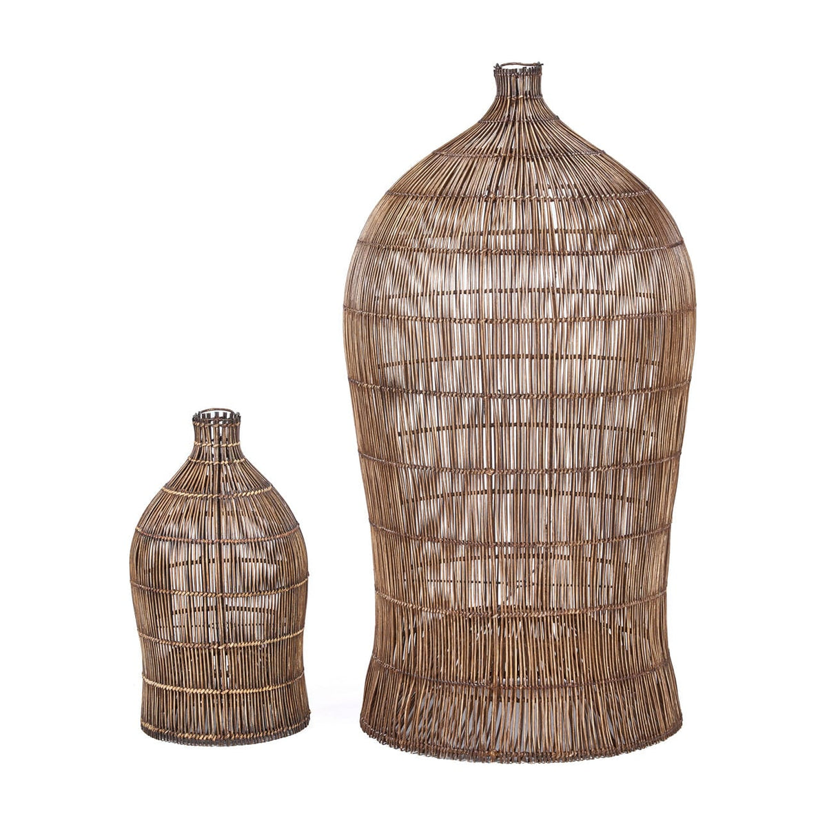 Suspension en bambou tressé brun foncé 60cm Woven Bell - Bazar Bizar — vue 5