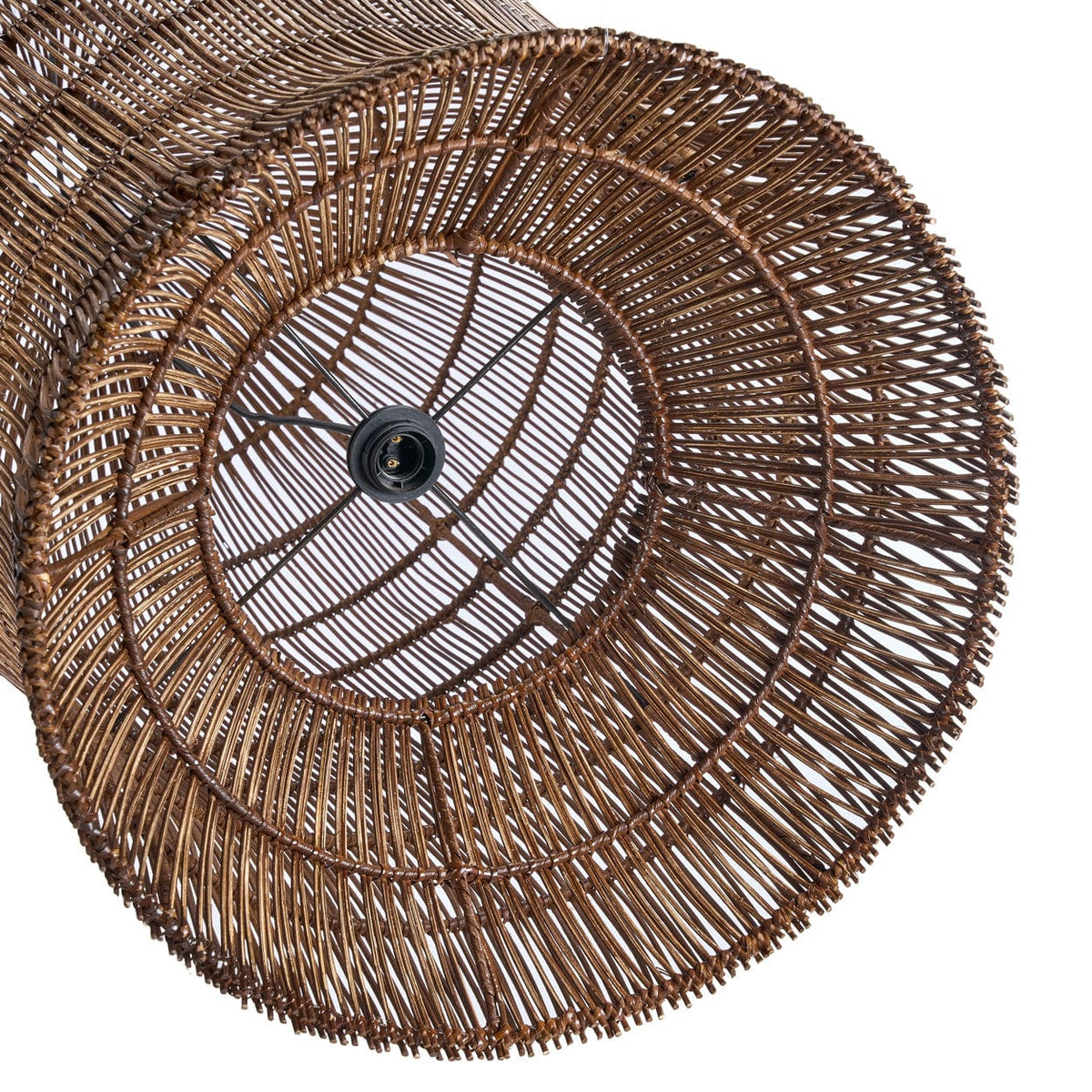Suspension en bambou tressé brun foncé 60cm Woven Bell - Bazar Bizar — vue 6