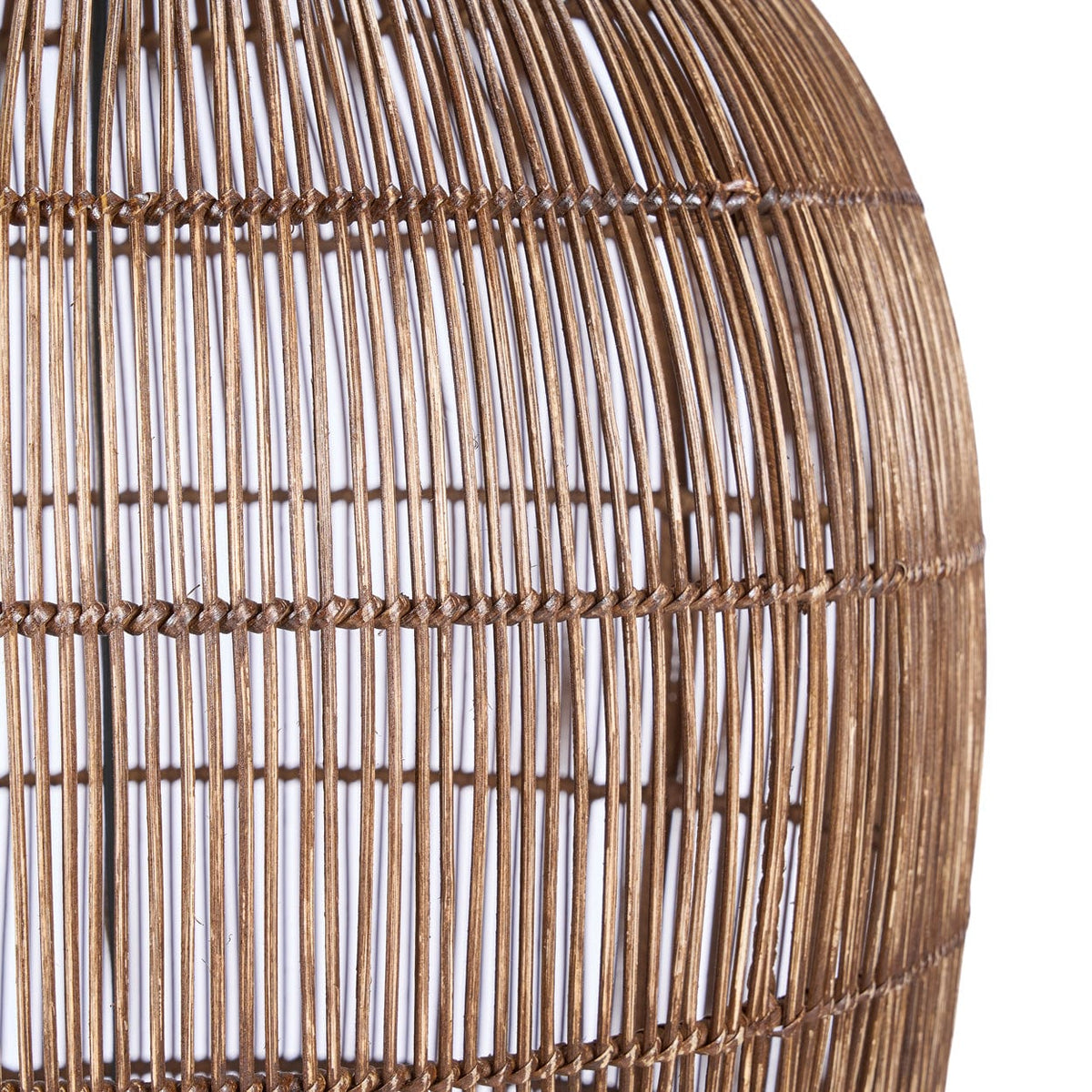 Suspension en bambou tressé brun foncé 60cm Woven Bell - Bazar Bizar — vue 8