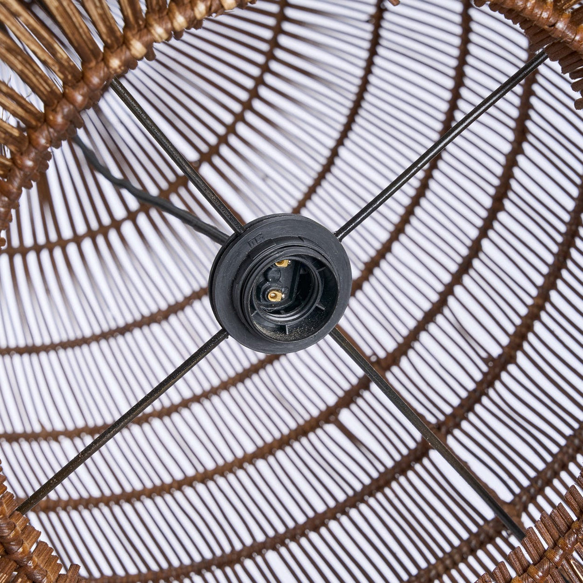 Suspension en bambou tressé brun foncé 60cm Woven Bell - Bazar Bizar — vue 9