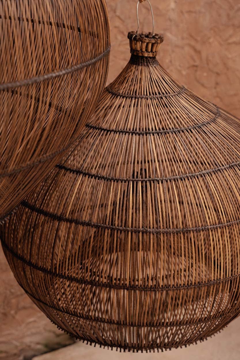 Suspension en bambou tressé marron foncé 70cm Desert Gourd - Bazar Bizar — vue 3