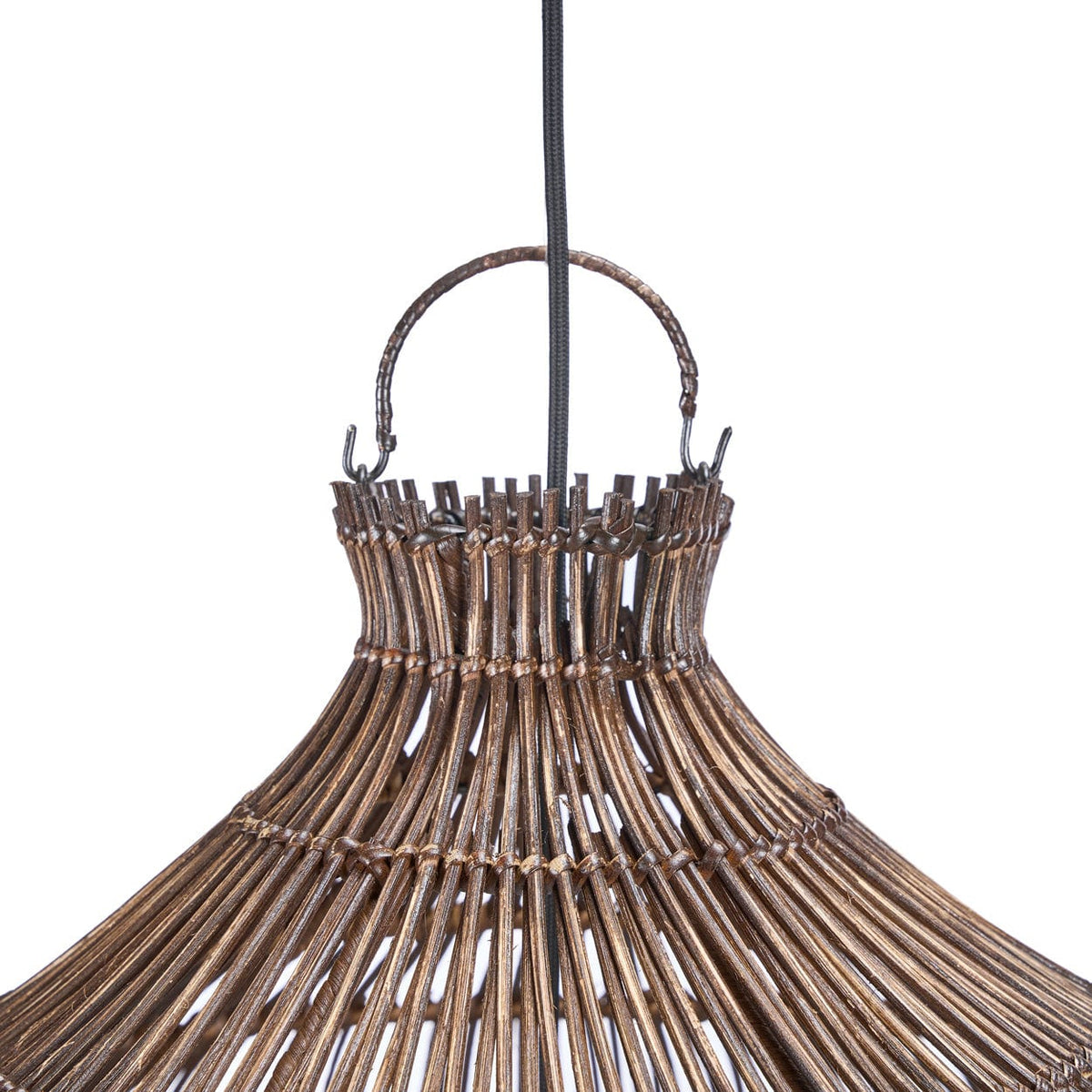 Suspension en bambou tressé marron foncé 70cm Desert Gourd - Bazar Bizar — vue 8