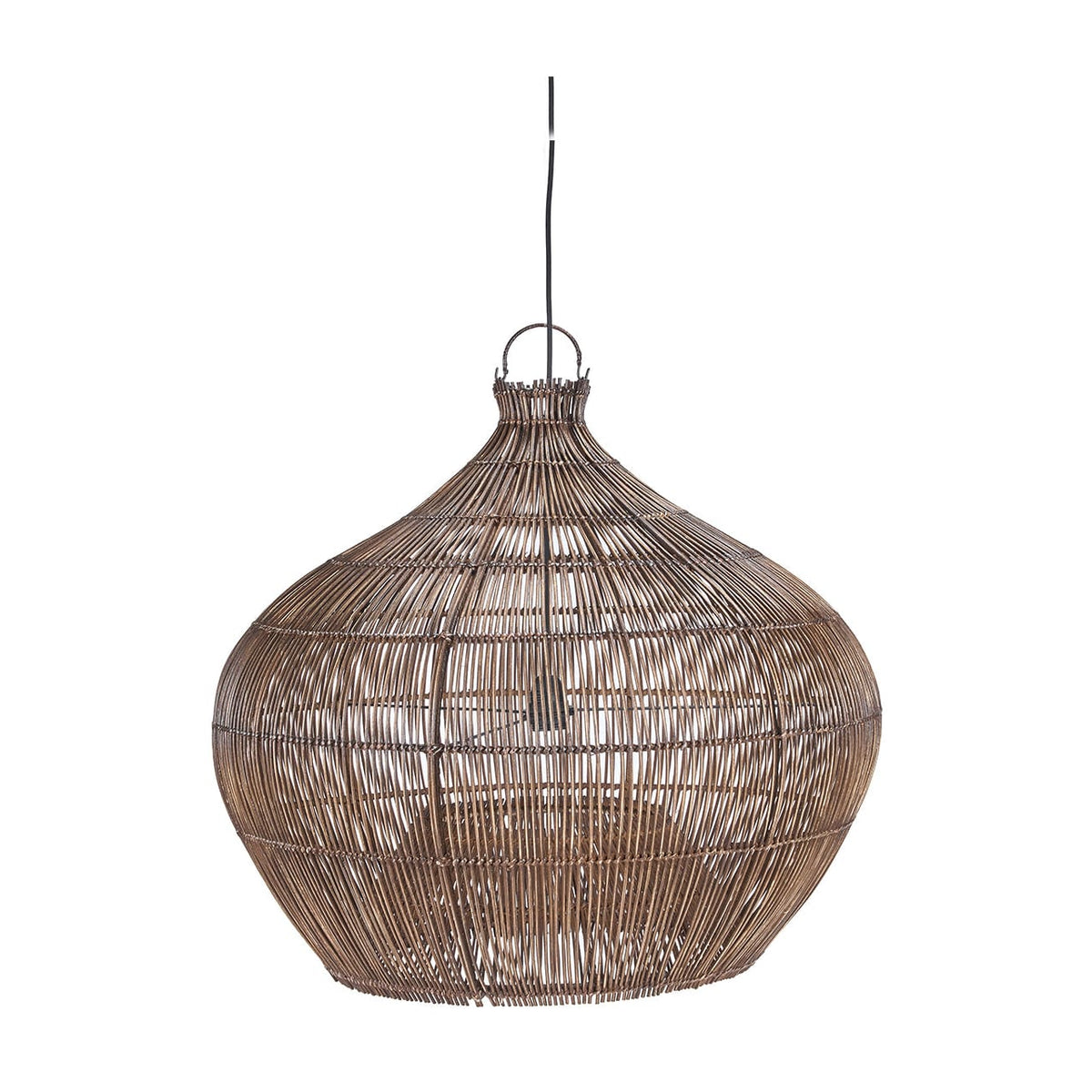 Suspension en bambou tressé marron foncé 70cm Desert Gourd - Bazar Bizar