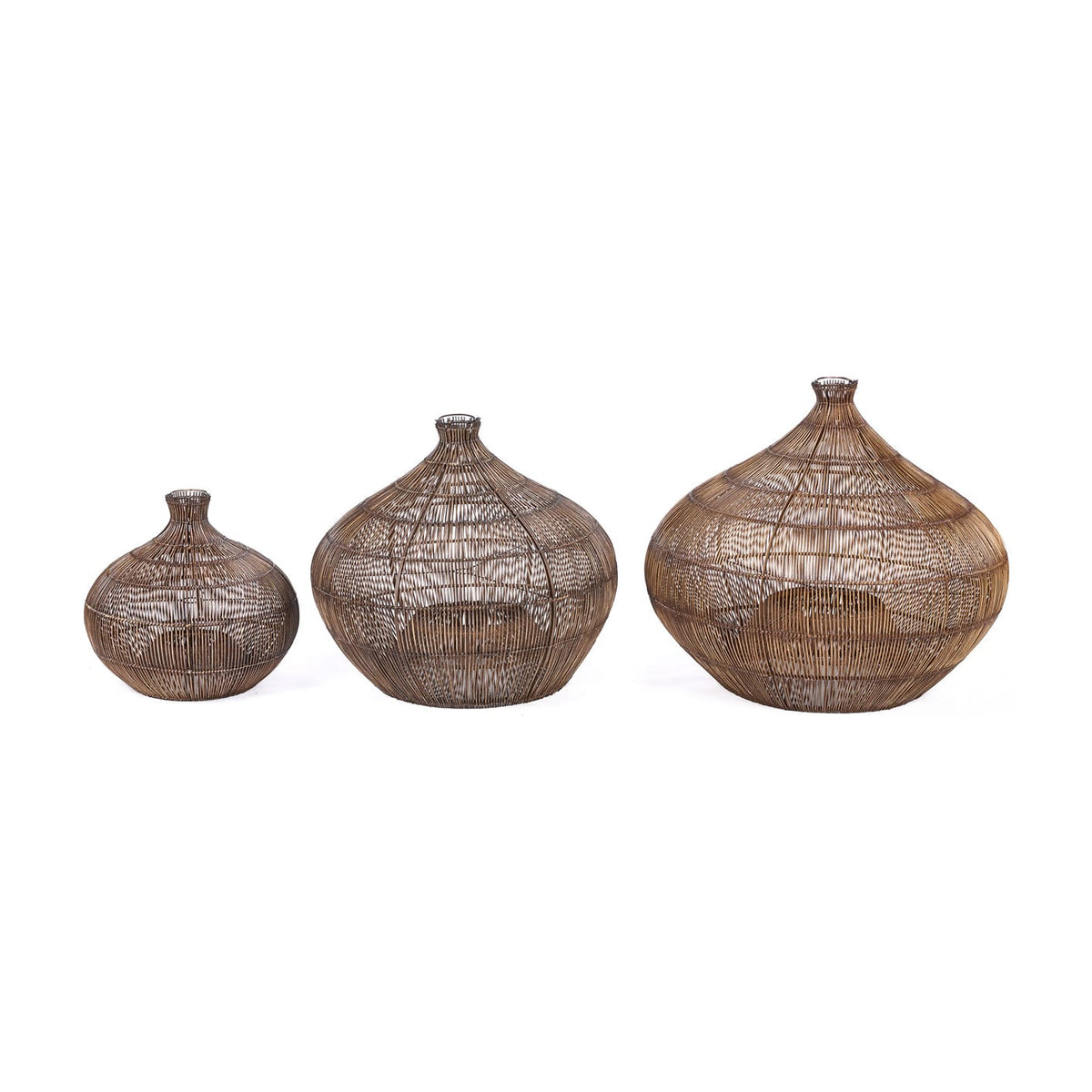 Suspension en bambou tressé marron foncé 80cm Desert Gourd - Bazar Bizar — vue 5