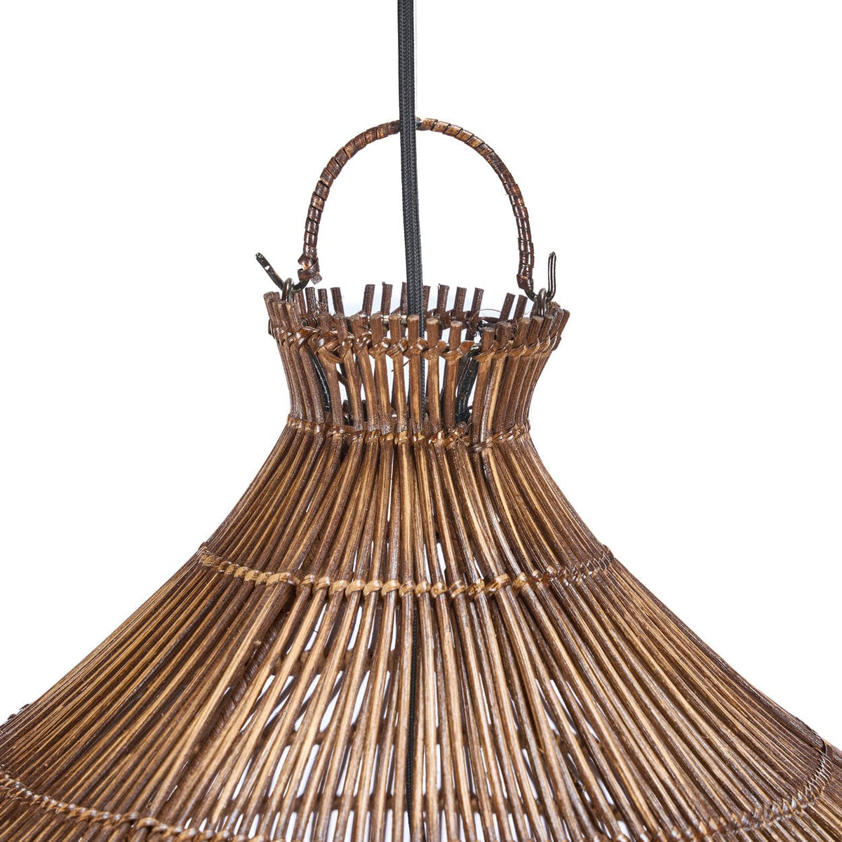 Suspension en bambou tressé marron foncé 80cm Desert Gourd - Bazar Bizar — vue 7