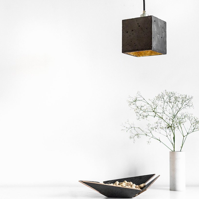 Suspension en béton noir et or B1 - Gant Lights - The Cool Republic