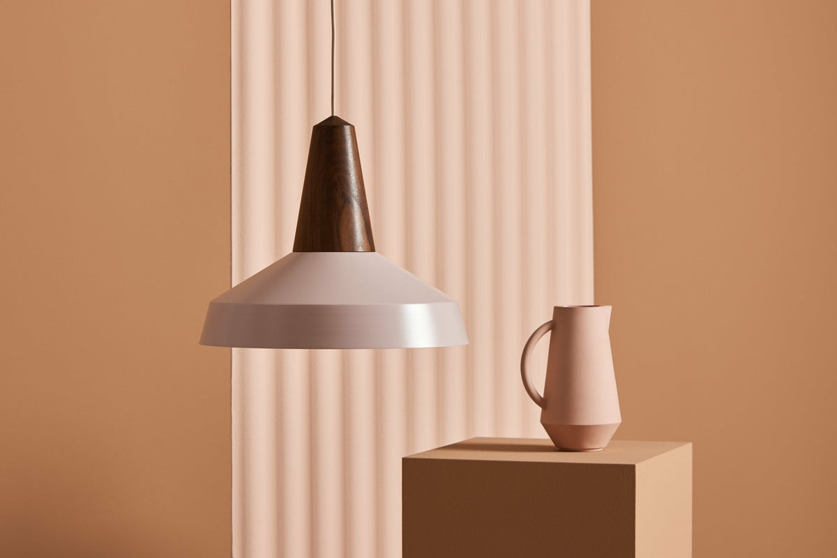 Eikon Circus light pink walnut wood pendant lamp - Schneid Studio - The Cool Republic