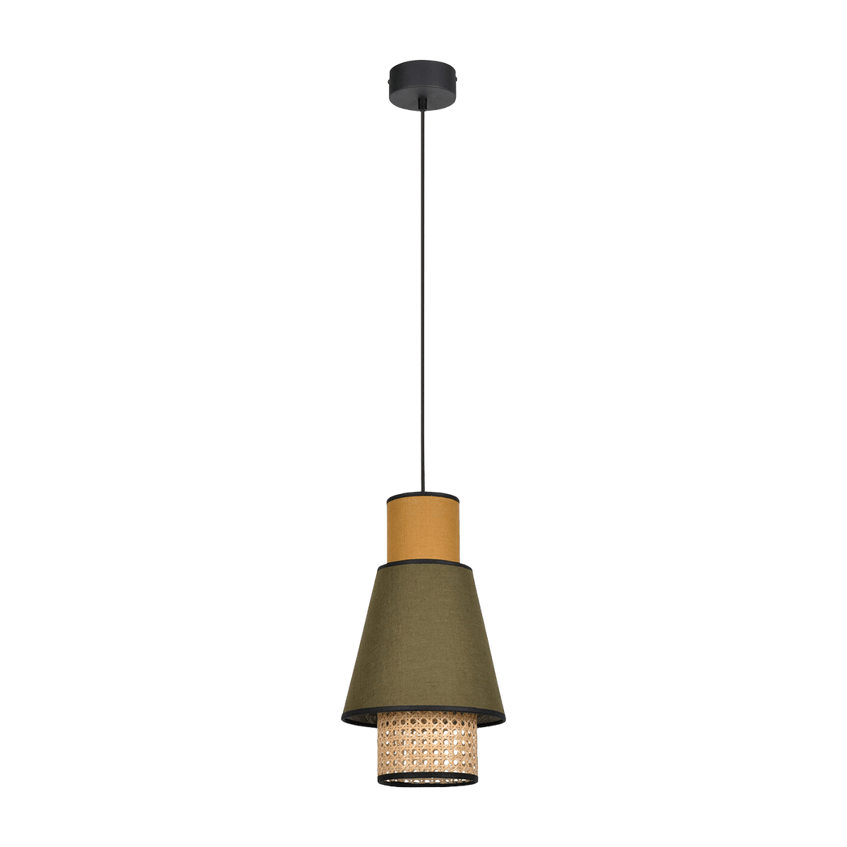 Suspension en cannage kaki et curry 22 cm Singapour - Market set - The Cool Republic