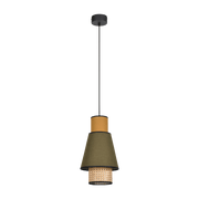 Suspension en cannage kaki et curry 22 cm Singapour - Market set - The Cool Republic