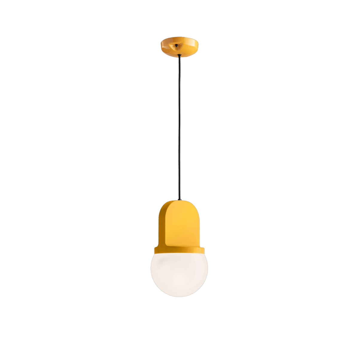 Suspension en céramique jaune 16x27,6cm Habea - Ferroluce - The Cool Republic