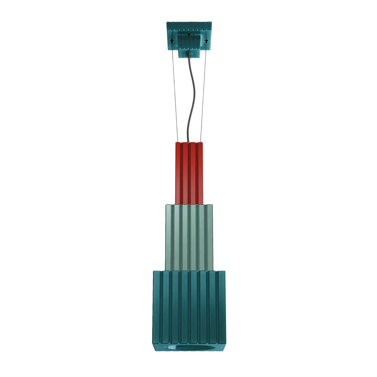 Suspension en céramique rouge et bleu 22x66cm Metra - Ferroluce - The Cool Republic