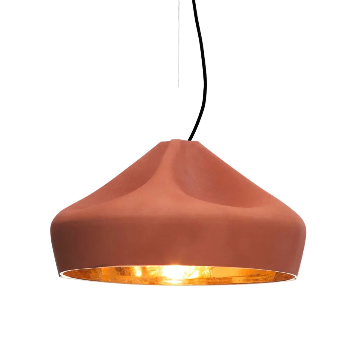 Suspension en céramique terracotta et doré 44x26cm Pleat Box 47 - Marset - The Cool Republic