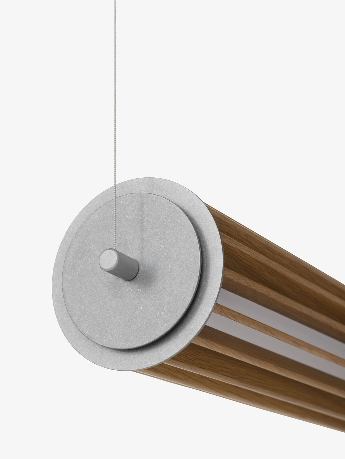 Suspension en chêne laqué et aluminium gris 11,2cm Numbra TY1 - &tradition — vue 12