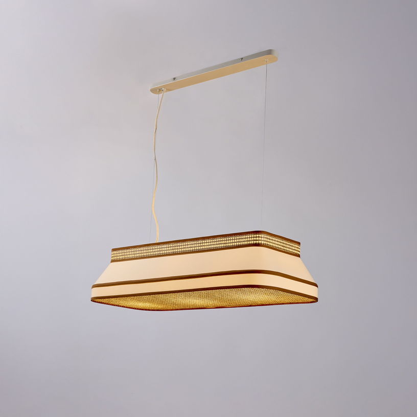 Suspension en coton et papier beige crème 88x38cm Square - Market Set - The Cool Republic