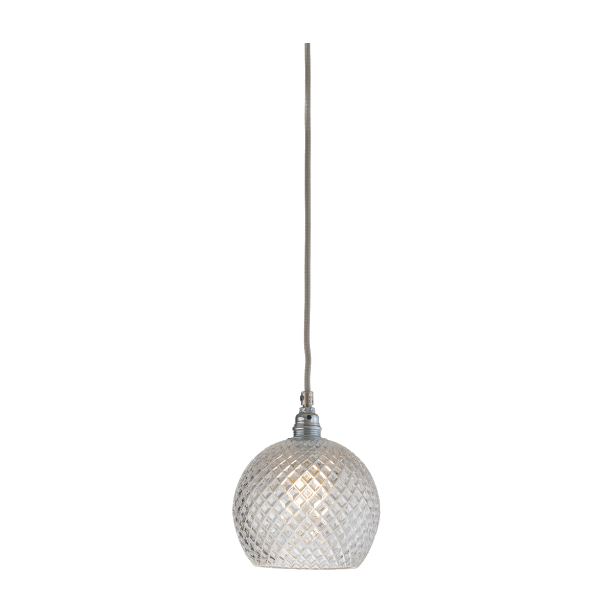 Suspension en cristal quadrillé transparent et argenté 15,5 cm Rowan - Ebb & Flow - The Cool Republic