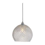 Suspension en cristal quadrillé transparent et argenté 28 cm Rowan - Ebb & Flow - The Cool Republic