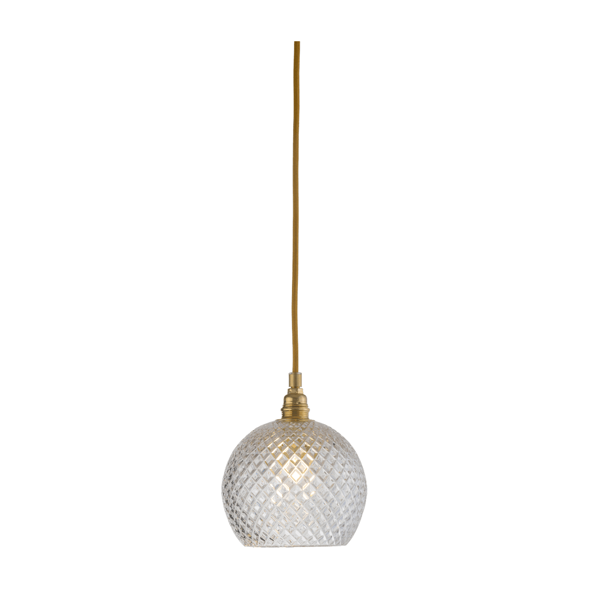 Suspension en cristal quadrillé transparent et doré 15,5 cm Rowan - Ebb & Flow - The Cool Republic