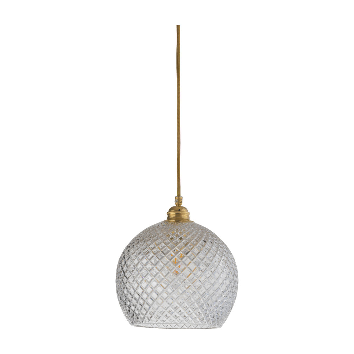 Suspension en cristal quadrillé transparent et doré 22 cm Rowan - Ebb & Flow - The Cool Republic