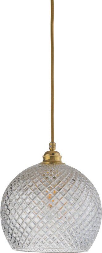 Suspension en cristal quadrillé transparent et doré 22 cm Rowan - Ebb & Flow - The Cool Republic