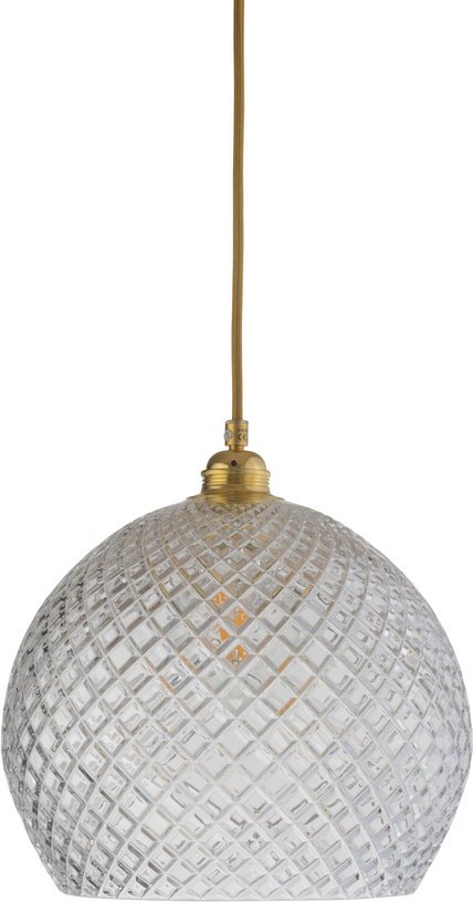 Suspension en cristal quadrillé transparent et doré 28 cm Rowan - Ebb & Flow - The Cool Republic
