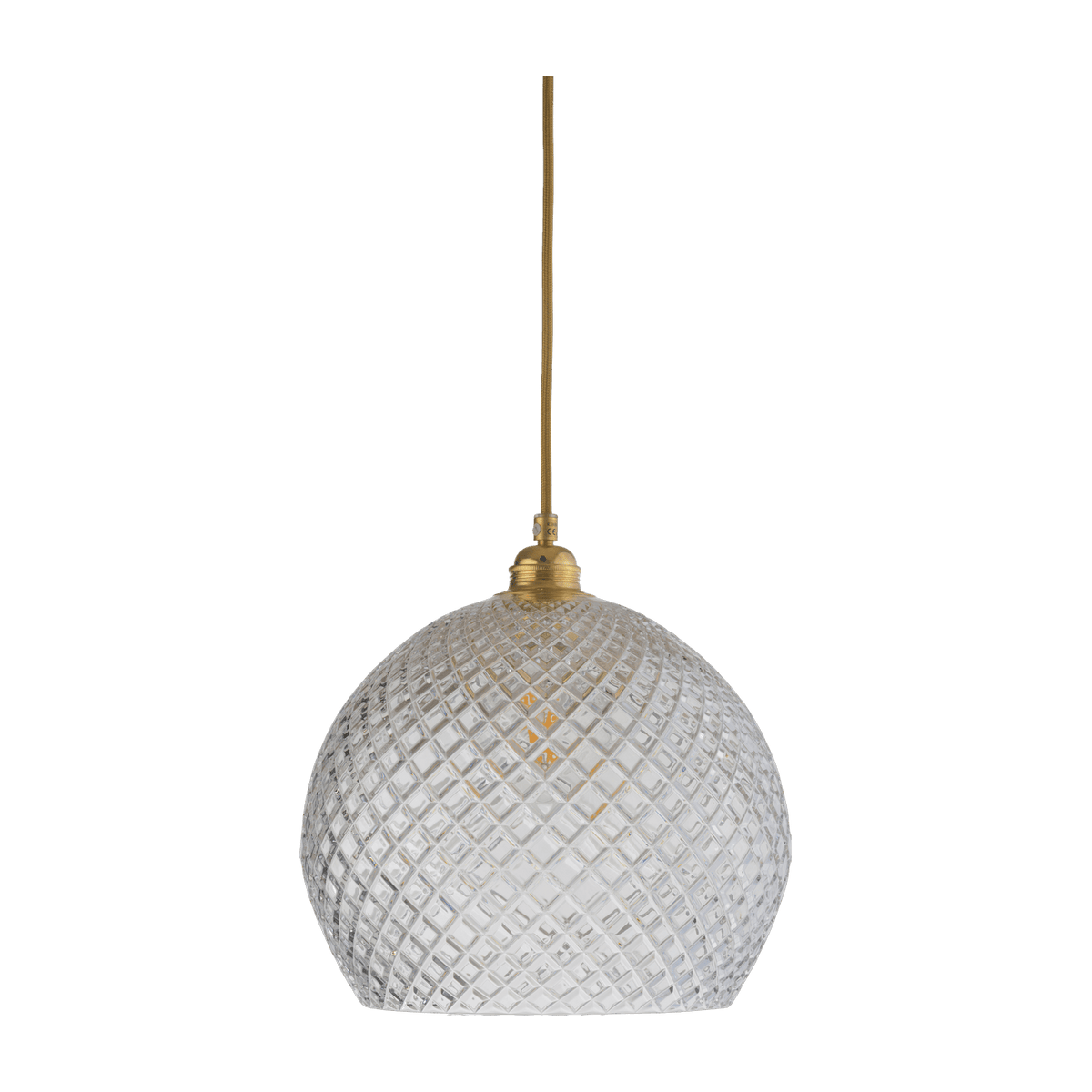 Suspension en cristal quadrillé transparent et doré 28 cm Rowan - Ebb & Flow - The Cool Republic