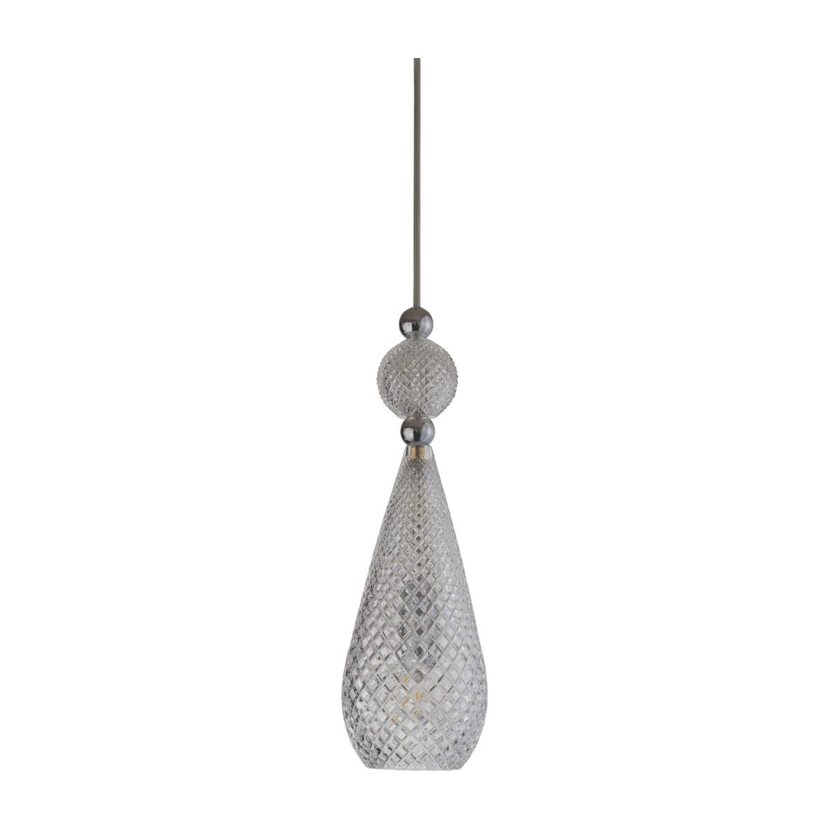 Suspension en cristal transparent et argenté Smykke - Ebb & Flow - The Cool Republic