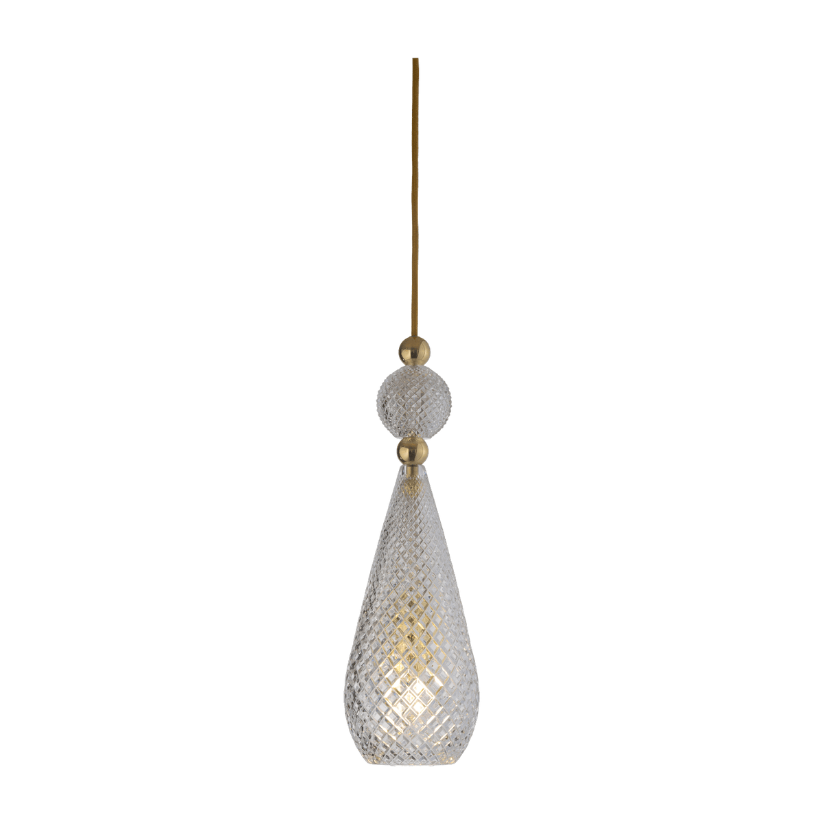 Suspension en cristal transparent et doré Smykke - Ebb & Flow - The Cool Republic