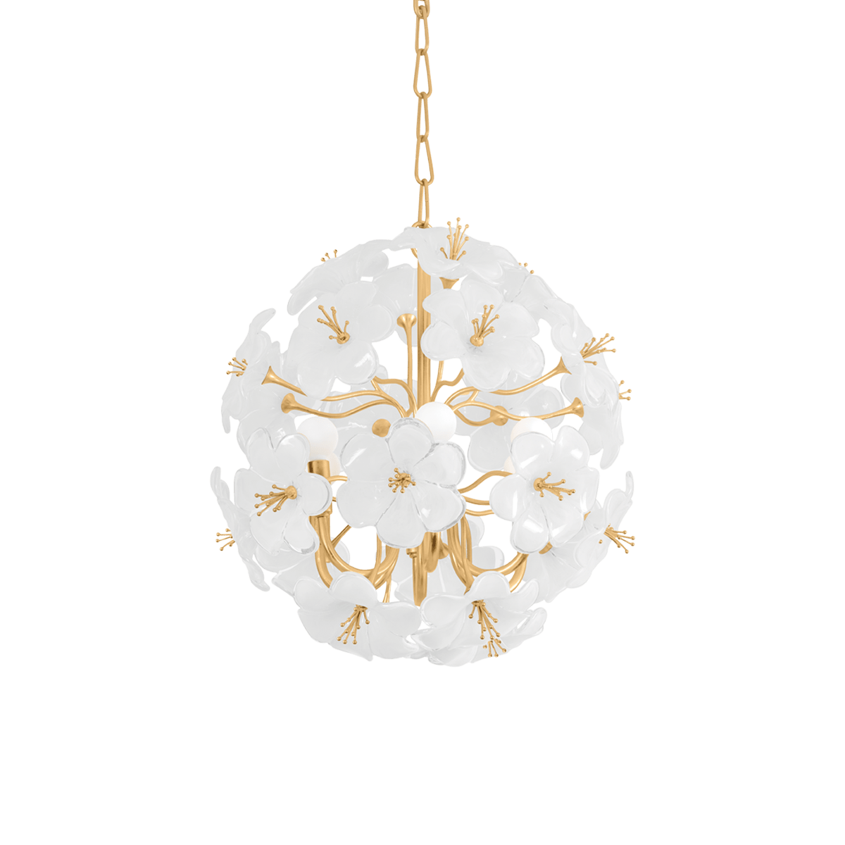 Suspension en fer feuille d'or 51x53cm Hygea - Corbett Lighting - The Cool Republic