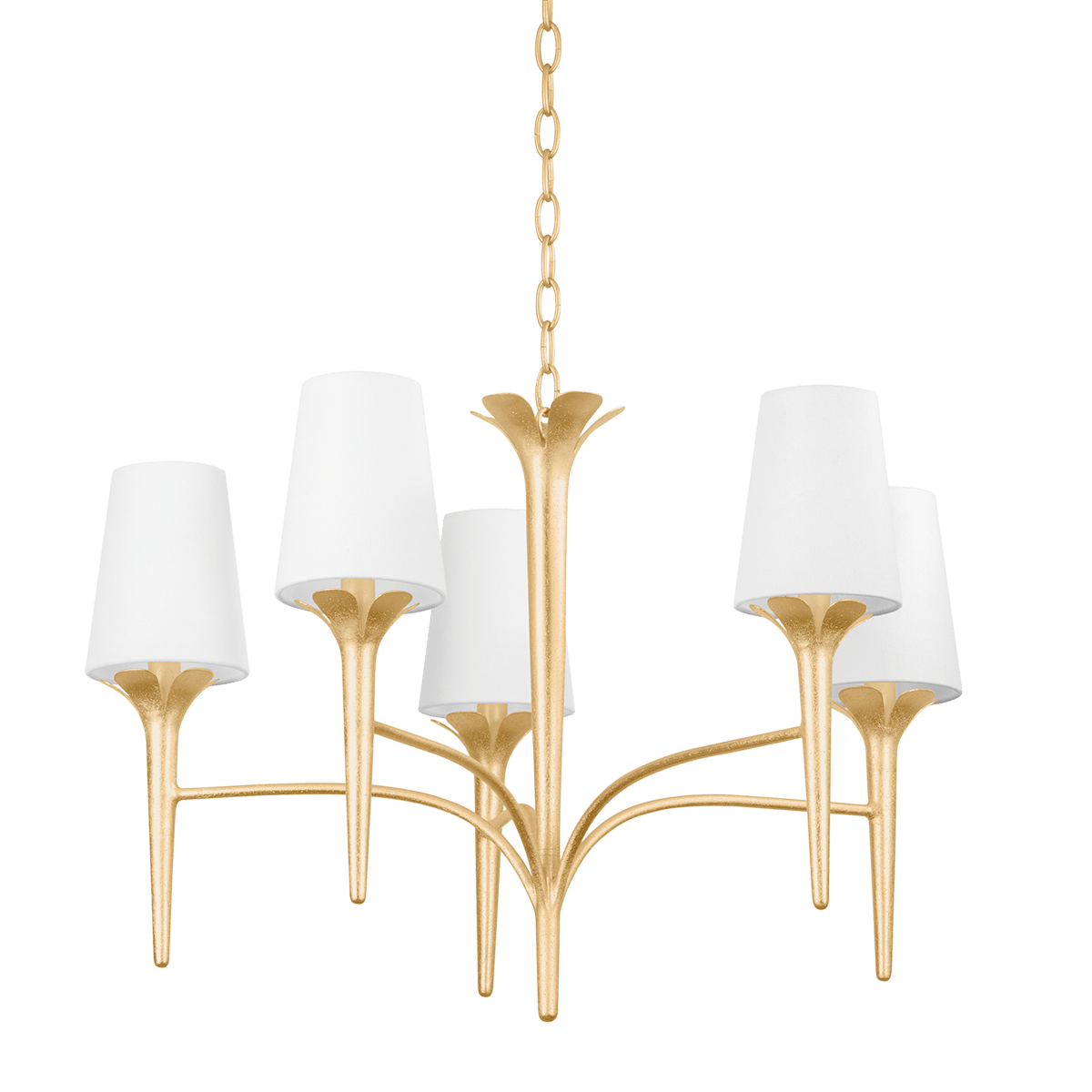 Suspension en fer feuille d'or 77x50cm Emily - Mitzi - The Cool Republic
