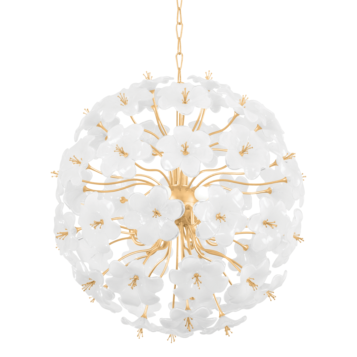 Suspension en fer feuille d'or 84x87cm Hygea - Corbett Lighting - The Cool Republic