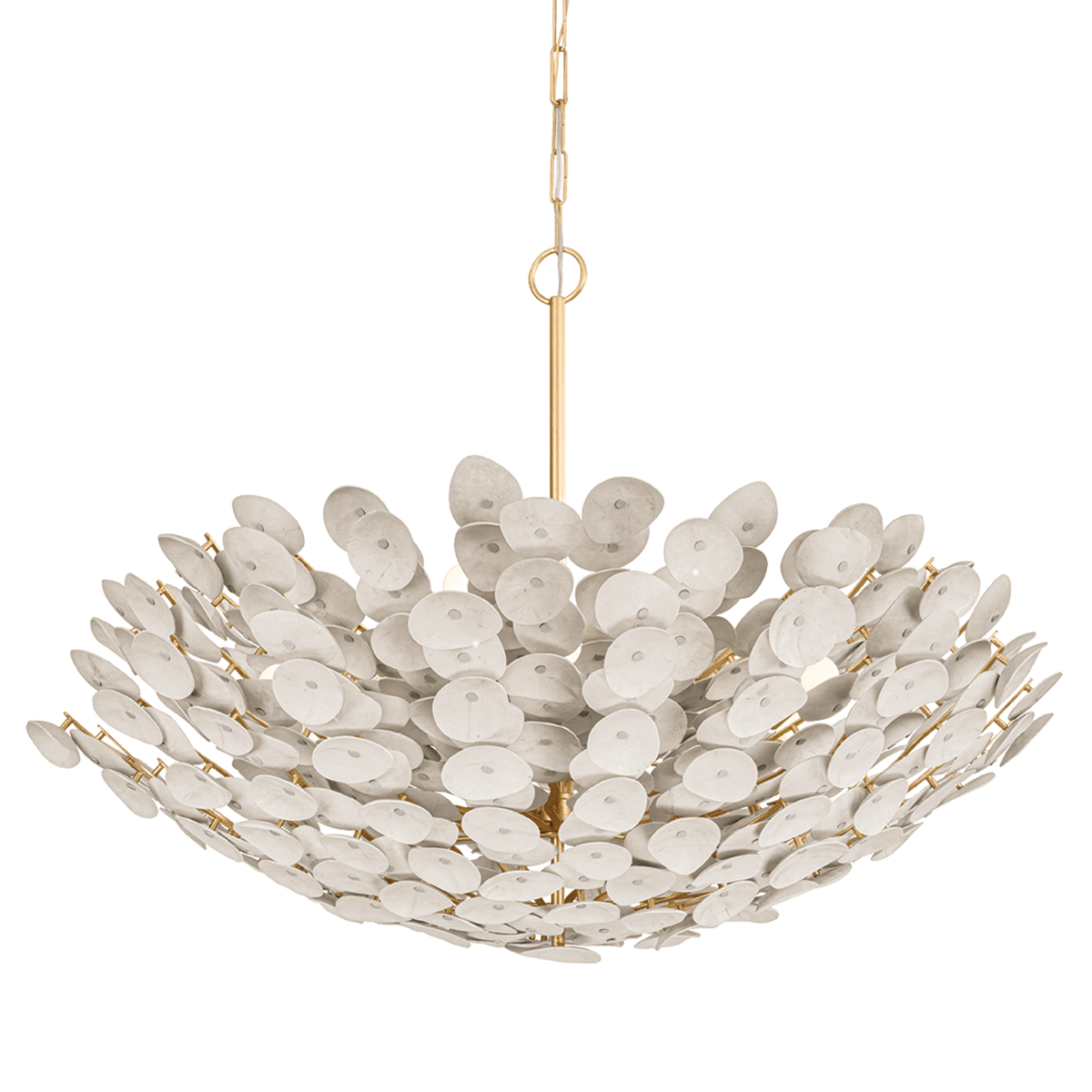 Suspension en fer feuille d'or ancienne 123x91cm Aimi - Corbett Lighting - The Cool Republic