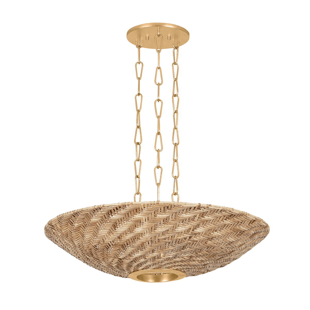 Suspension en fer feuille d'or ancienne 71x18cm Ollie - Troy Lighting - The Cool Republic