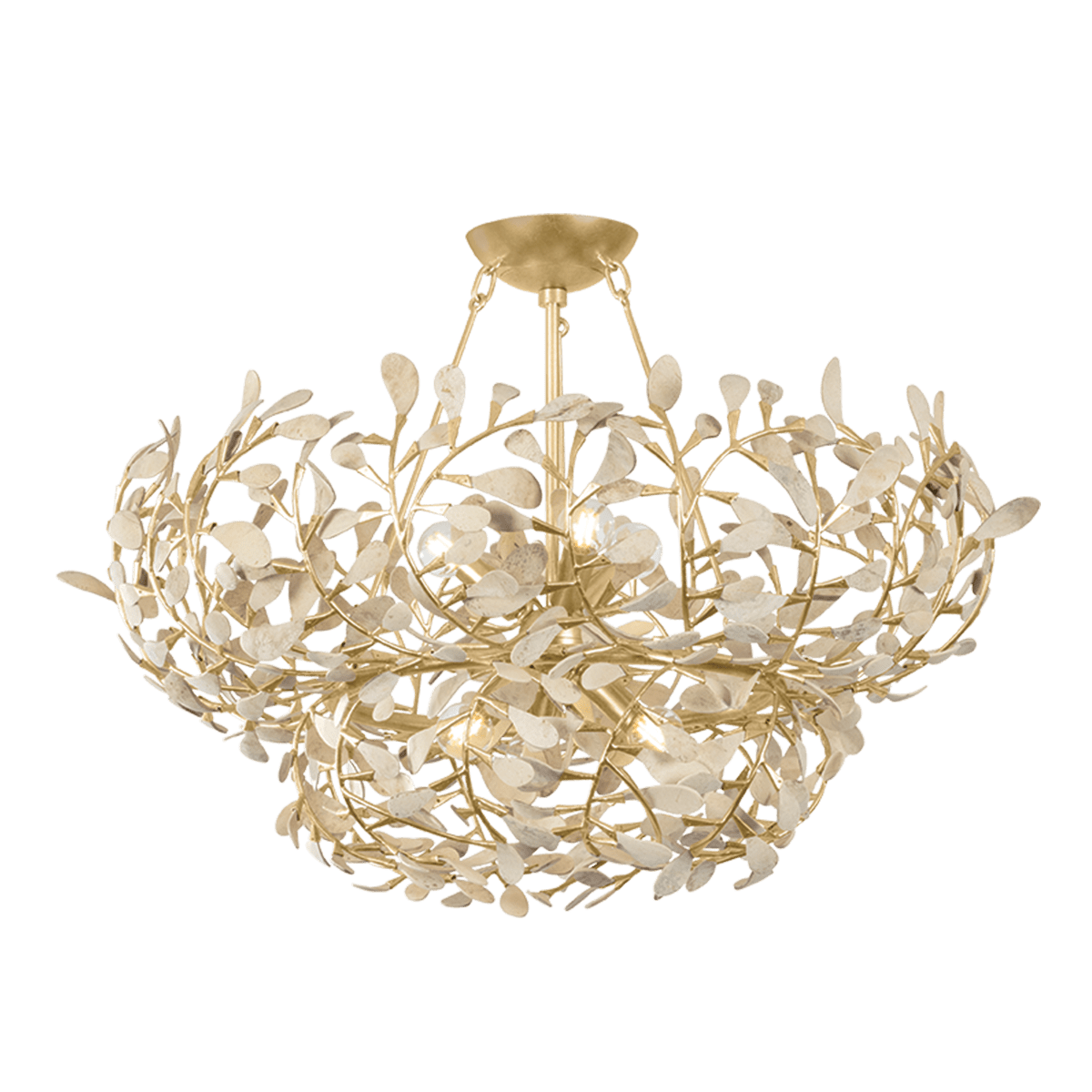 Suspension en fer feuille d'or ancienne 71x41cm Maybrook - Hudson Valley Lighting - The Cool Republic