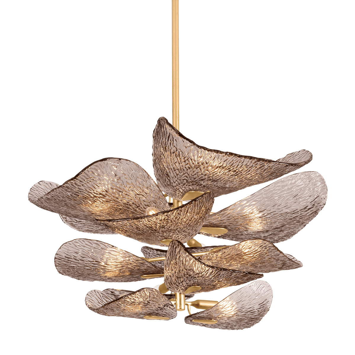Suspension en fer feuille d'or ancienne 89x46cm Cardiff - Corbett Lighting - The Cool Republic