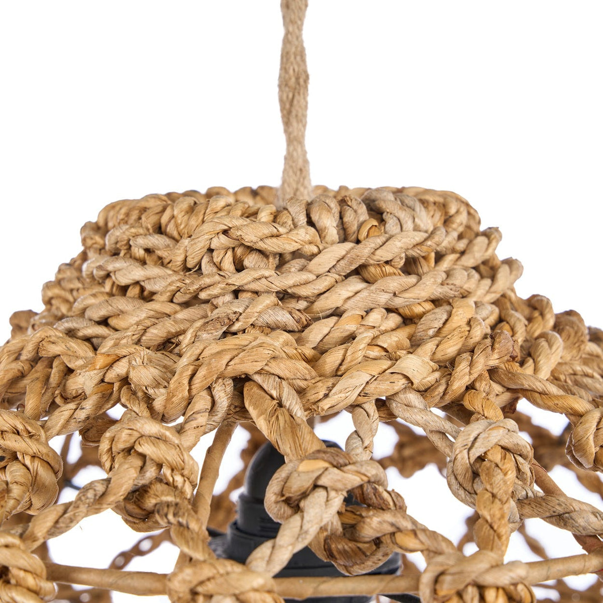 Suspension en feuille de bananier tressée beige 35cm Banara - Bazar Bizar — vue 4